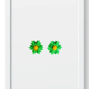 Mint Wild Flower (Studs) - Handmade Polymer Clay Earrings