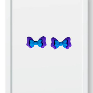 Purple and Blue Minnie Bow (Studs) - Handmade Polymer Clay Earrings