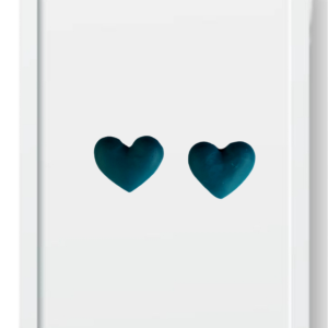 Teal Medium Heart (Studs) - Handmade Polymer Clay Earrings