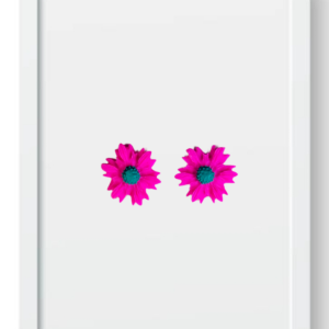 Pink Wild Flower (Studs) - Handmade Polymer Clay Earrings