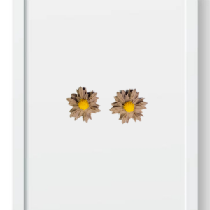 Light Brown Wild Flower (Studs) - Handmade Polymer Clay Earrings